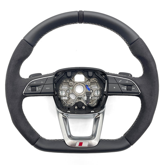 Half suede leather multifunction steering wheel, suitable for Audi Q3