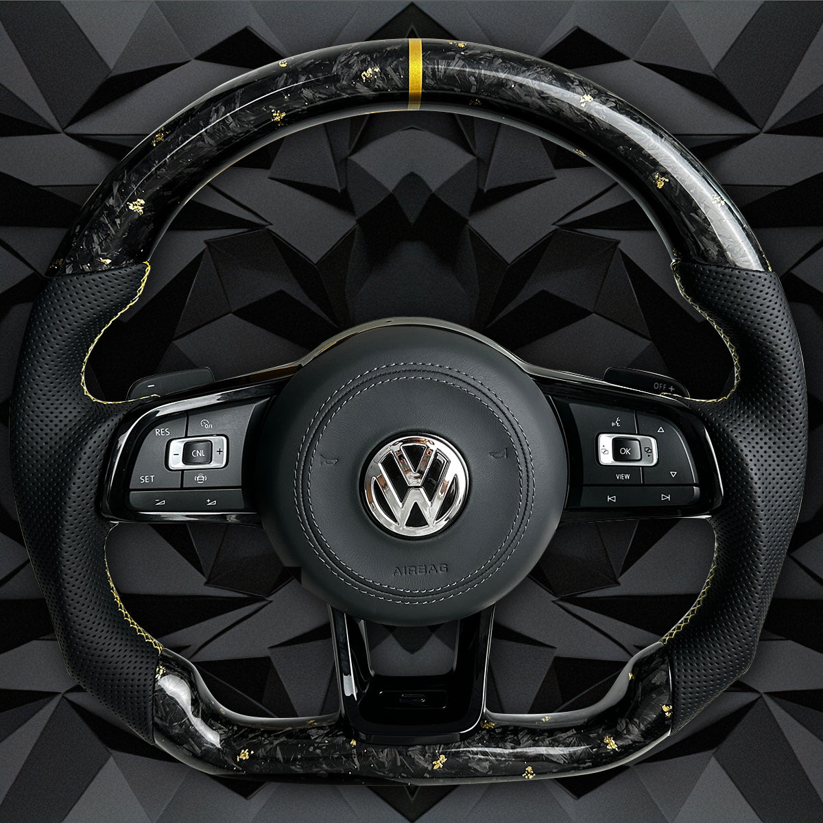 Forged Carbon Fiber Steering Wheel leather Alcantara For VW Golf 7 7.5 GTI GTD GTE R 2013-2020 Polo GTI Tiguan Passat DSG