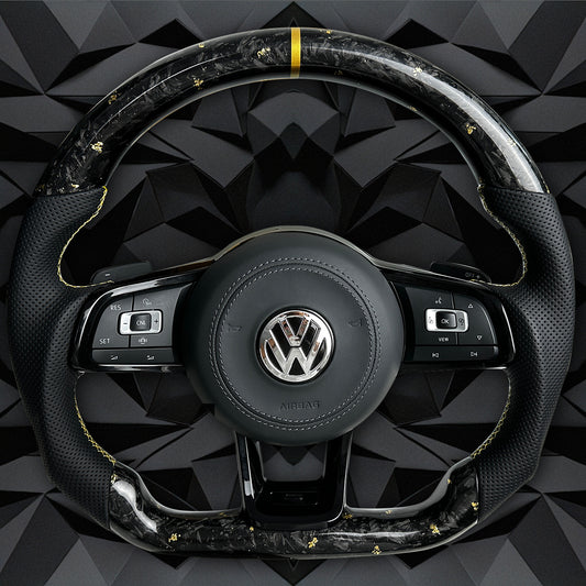 Forged Carbon Fiber Steering Wheel leather Alcantara For VW Golf 7 7.5 GTI GTD GTE R 2013-2020 Polo GTI Tiguan Passat DSG