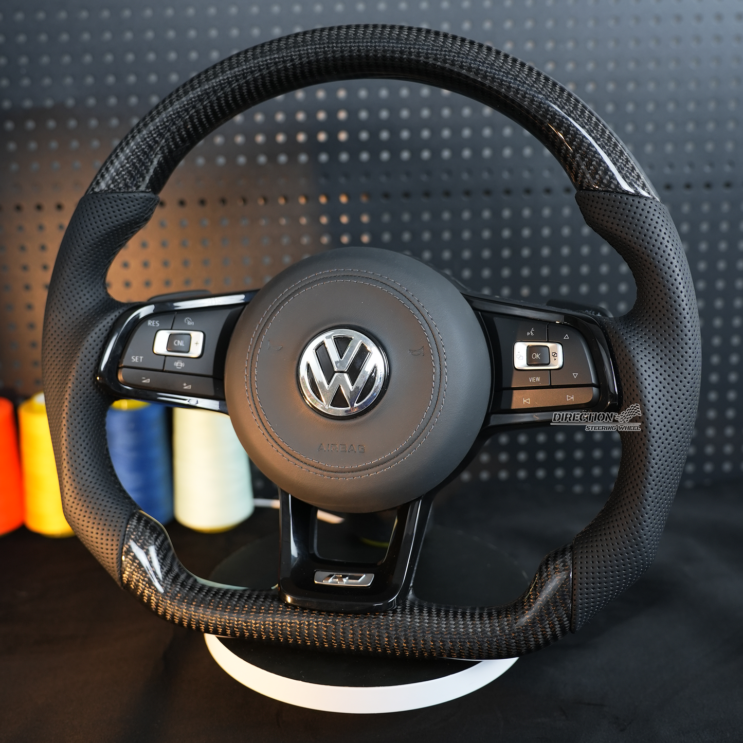 VW Golf 7 7.5 GTI GTD GTE R 2013-2020 Polo GTI Tiguan Passat DSG fiber leather steering wheel