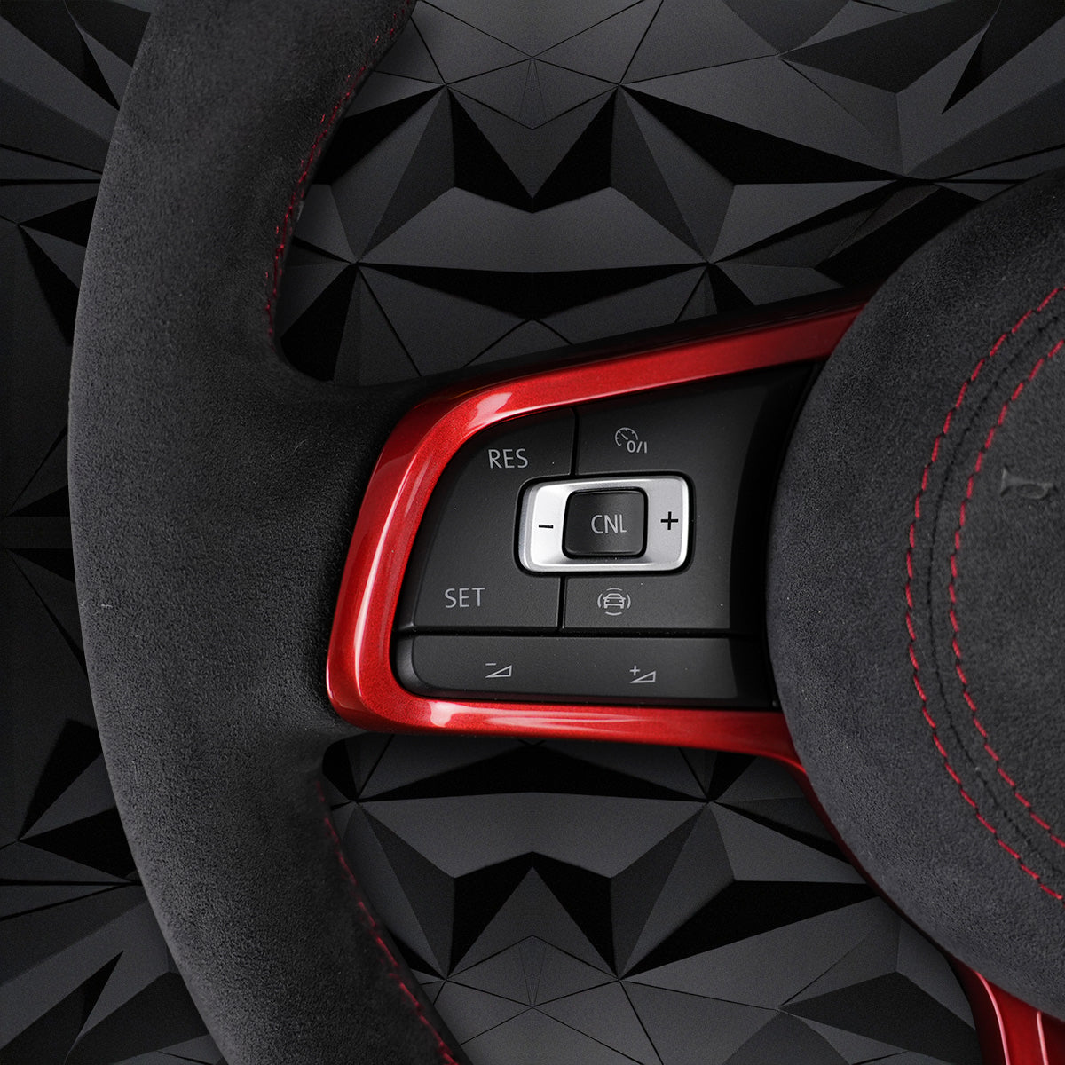 Full Suede Leather Red Line Steering Wheel, For VW Golf 7 7.5 GTI GTD GTE R 2013-2020 Polo GTI Tiguan Passat DSG