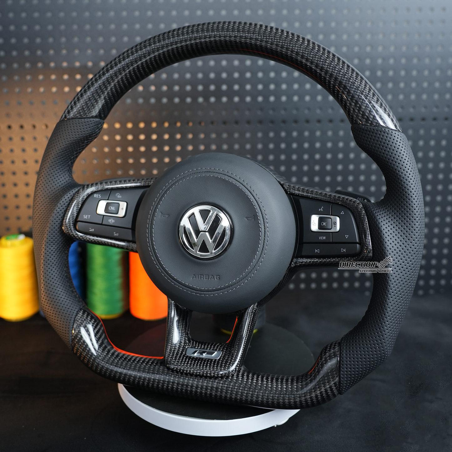 VW Golf 7 7.5 GTI GTD GTE R 2013-2020 Polo GTI Tiguan Passat DSG fiber leather steering wheel