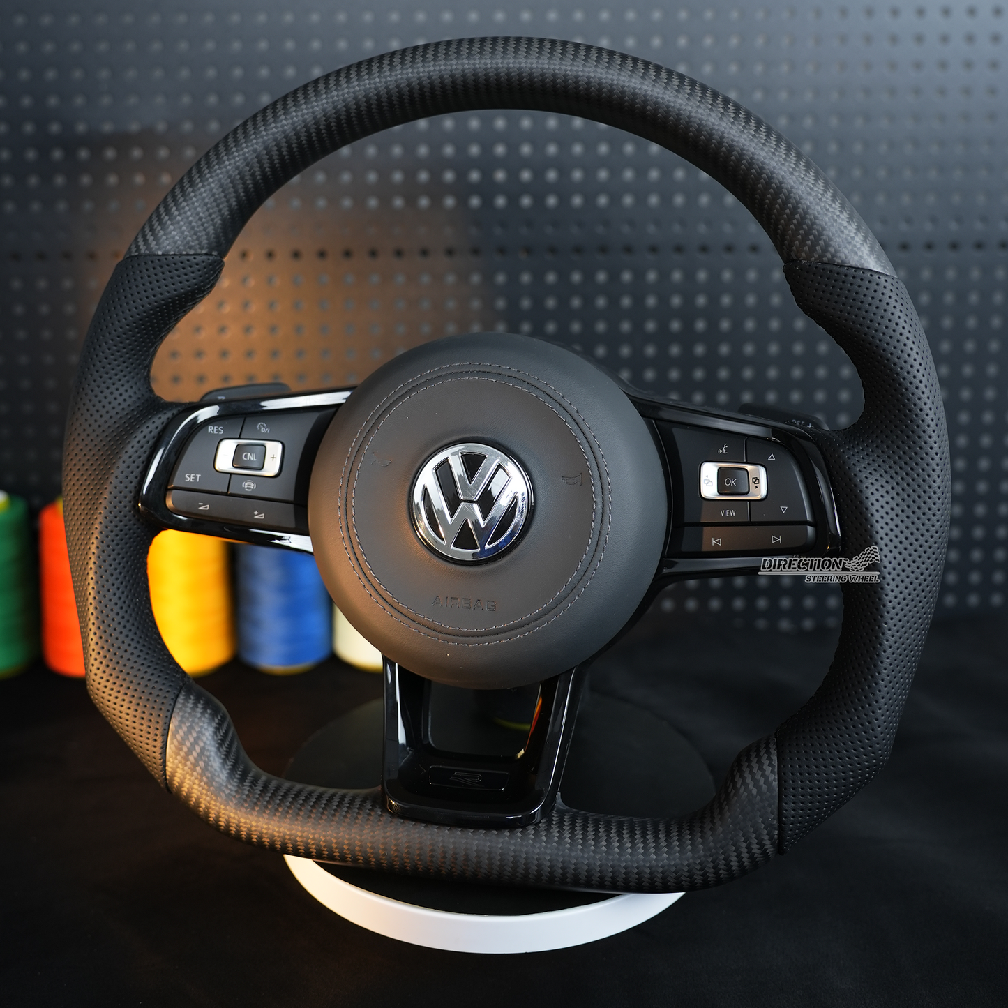 VW Golf 7 7.5 GTI GTD GTE R 2013-2020 Polo GTI Tiguan Passat DSG fiber leather steering wheel
