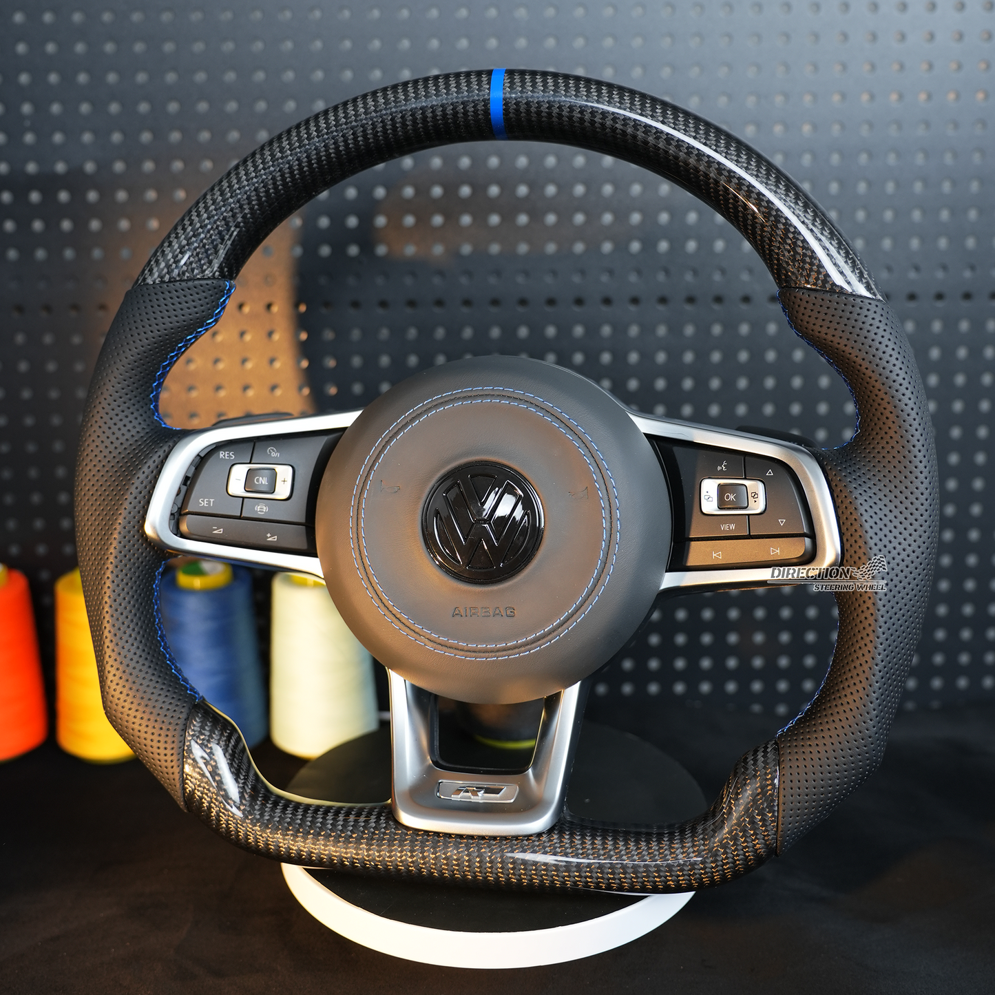 VW Golf 7 7.5 GTI GTD GTE R 2013-2020 Polo GTI Tiguan Passat DSG fiber leather steering wheel