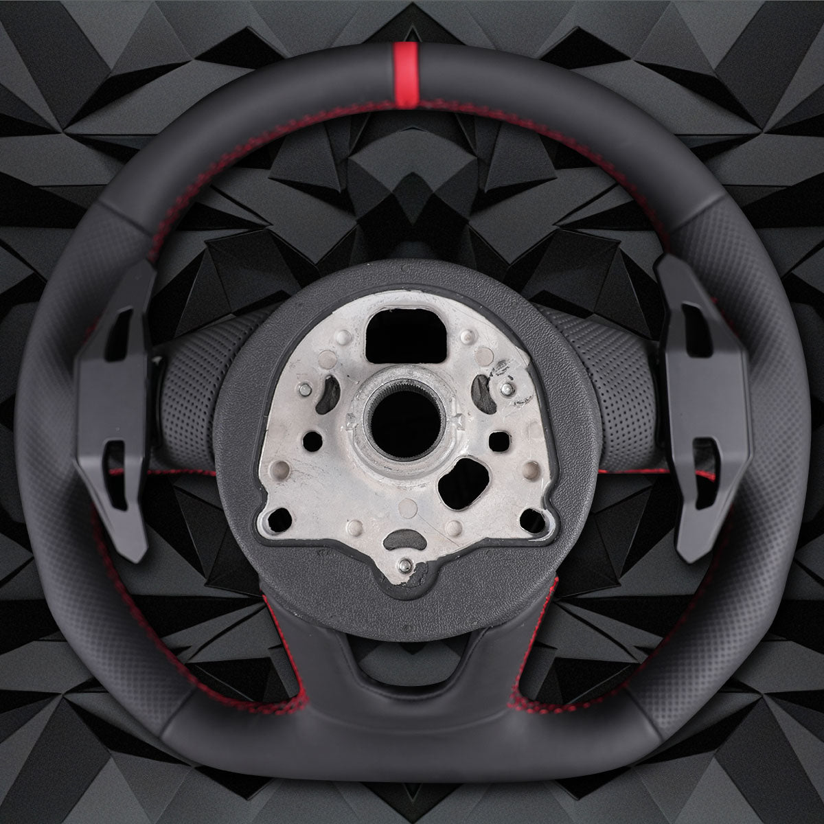 Half perforated leather red line multifunctional flat bottomed sports steering wheel assembly, For Audi A3 A4 B9 A5 S3 S4 S5