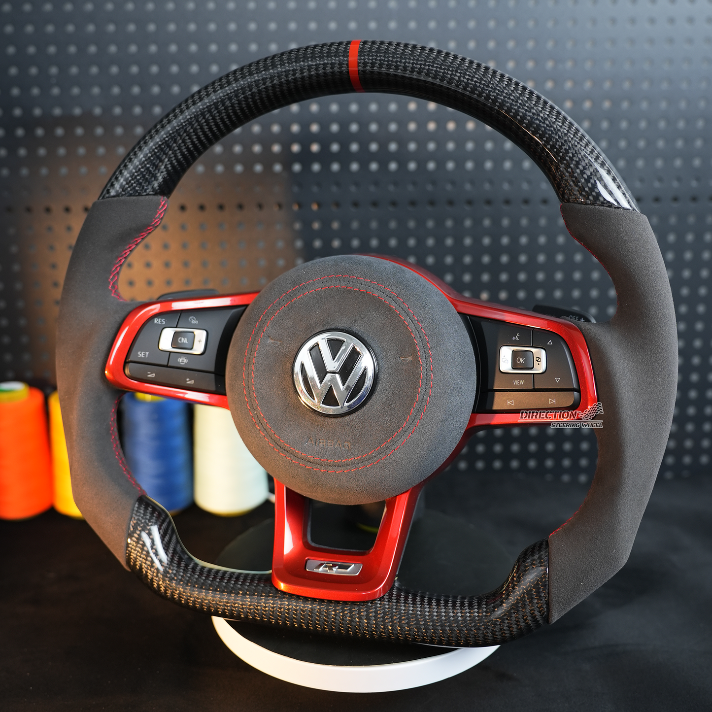 VW Golf 7 7.5 GTI GTD GTE R 2013-2020 Polo GTI Tiguan Passat DSG fiber leather steering wheel