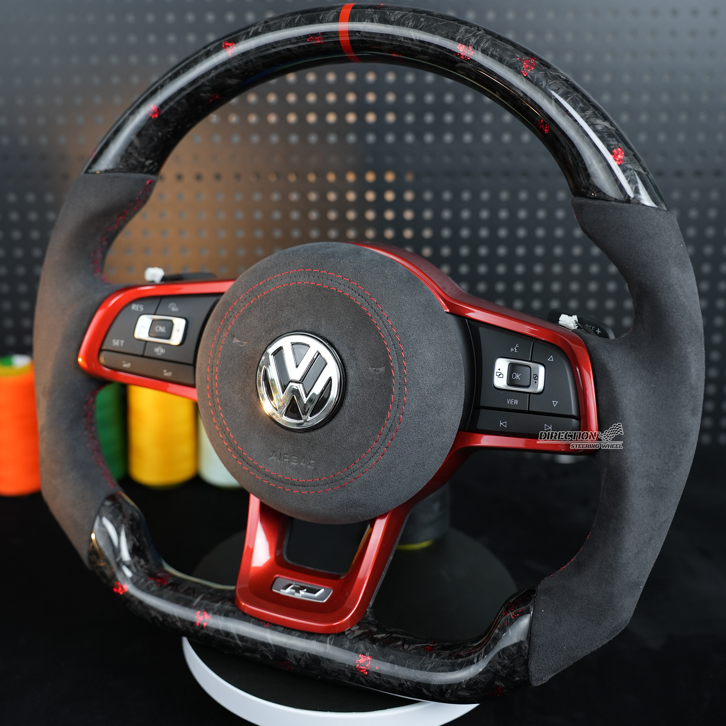 Forged Carbon Fiber Steering Wheel leather Alcantara For VW Golf 7 7.5 GTI GTD GTE R 2013-2020 Polo GTI Tiguan Passat DSG