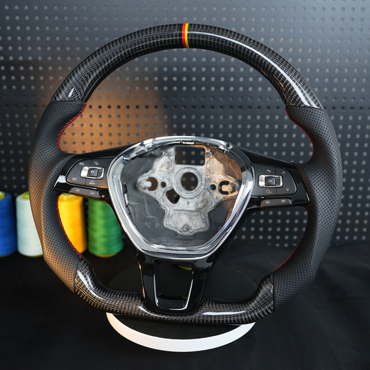 For VW CC G-olf 6 7R Mai Sagitar Passat Tiguan Beetle GTI Modified Carbon Fiber Steering Wheel MK6 MK7 LED RPM