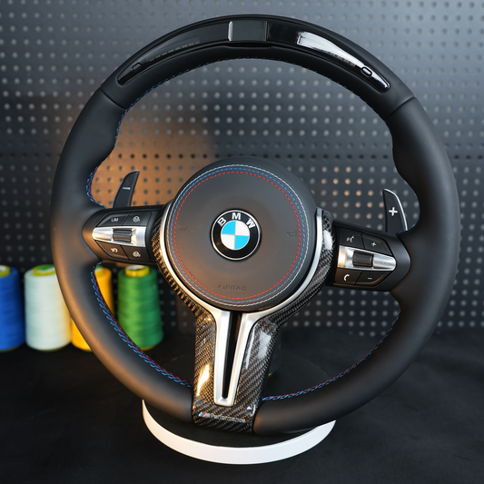 LED Carbon fiber genuine leather steering wheel assembly,For BMW F30 F32 F10 F20 F82 E46 E60 E90 M2 M4 M5 M6 X3 X4