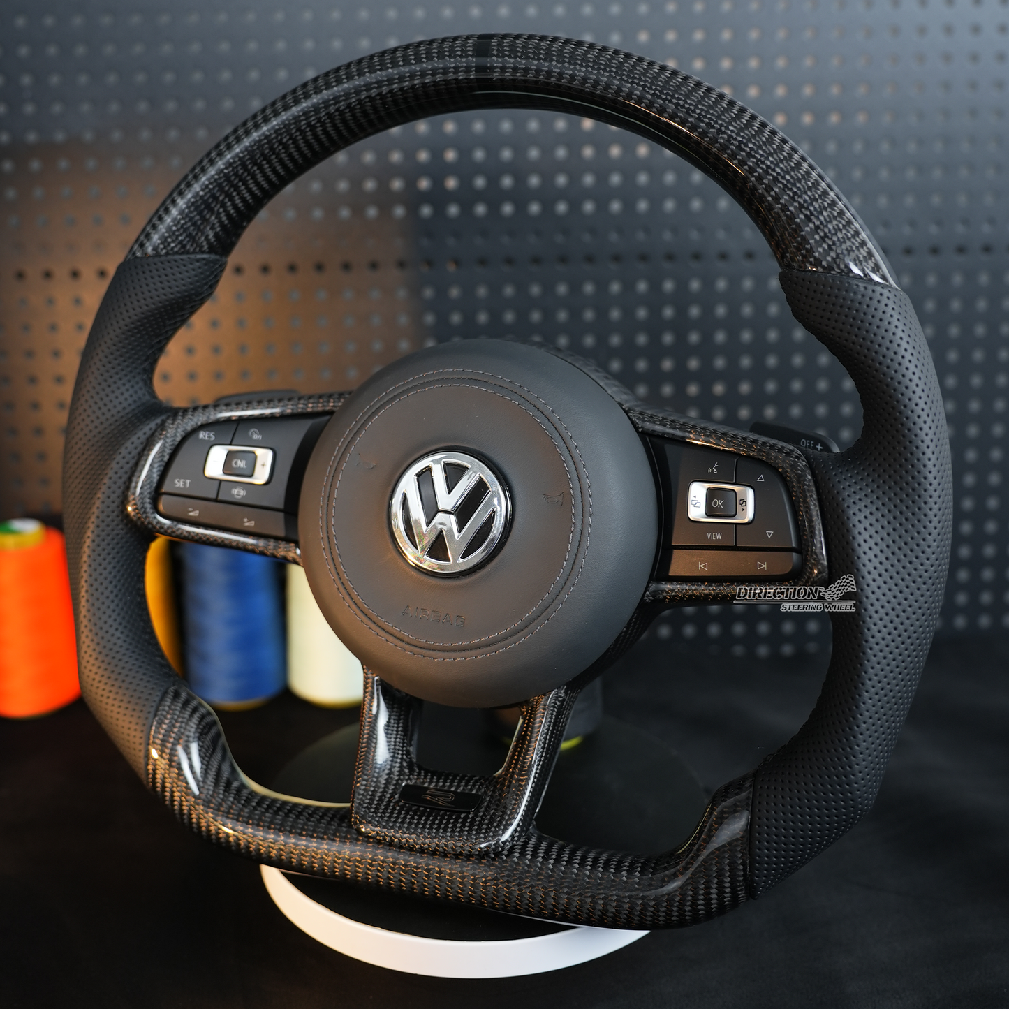 VW Golf 7 7.5 GTI GTD GTE R 2013-2020 Polo GTI Tiguan Passat DSG fiber leather steering wheel