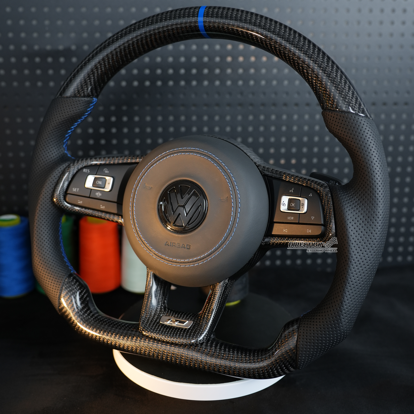 VW Golf 7 7.5 GTI GTD GTE R 2013-2020 Polo GTI Tiguan Passat DSG fiber leather steering wheel
