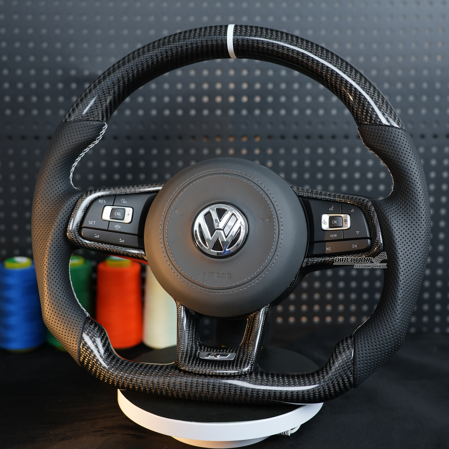 VW Golf 7 7.5 GTI GTD GTE R 2013-2020 Polo GTI Tiguan Passat DSG fiber leather steering wheel