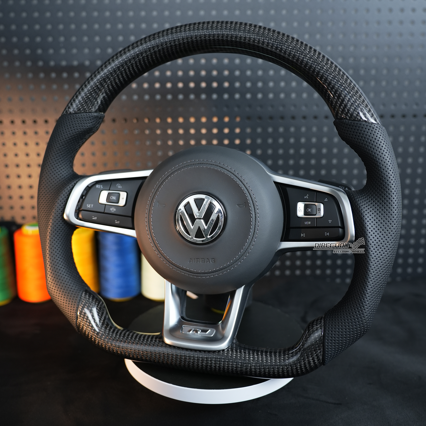 VW Golf 7 7.5 GTI GTD GTE R 2013-2020 Polo GTI Tiguan Passat DSG fiber leather steering wheel