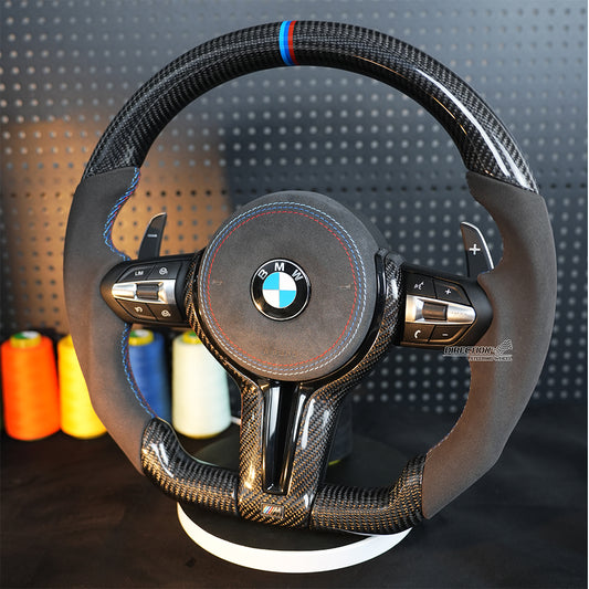 Carbon fiber semi perforated steering wheel assembly,For BMW F30 F32 F10 F20 F82 E46 E60 E90 M2 M4 M5 M6 X3 X4