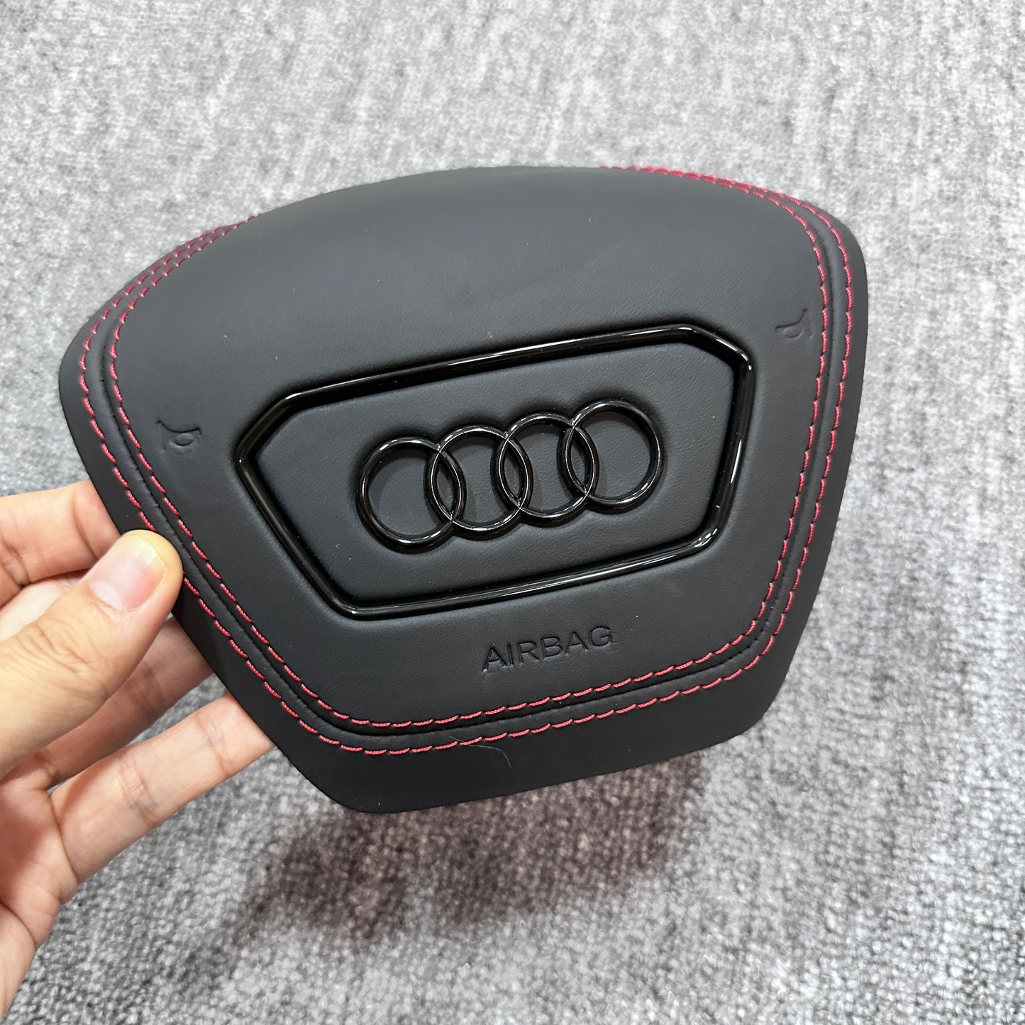 Audi A6C8 custom glossy black logo Airbag cover