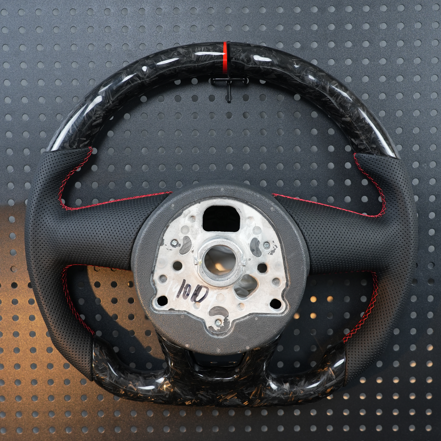 Forged carbon fiber semi perforated leather steering wheel,for Audi A3 A4 B9 A5