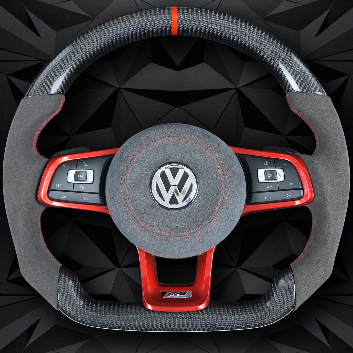 VW Golf 7 7.5 GTI GTD GTE R 2013-2020 Polo GTI Tiguan Passat DSG carbon fiber suede steering wheel