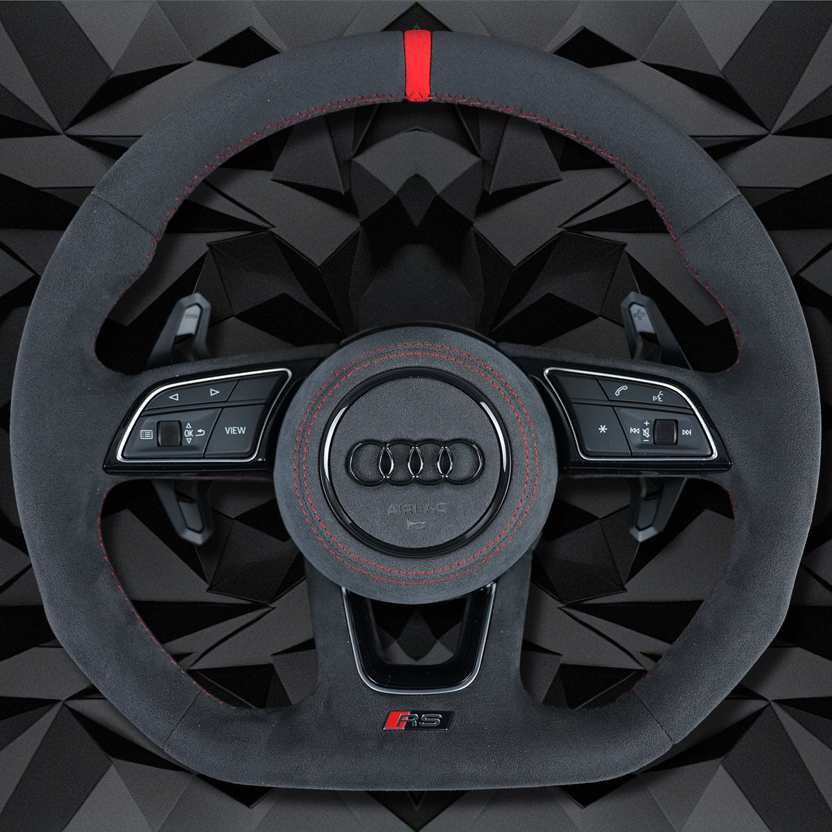 Suede multifunctional sports steering wheel assembly with red return mark,for Audi A3 A4 B9 A5