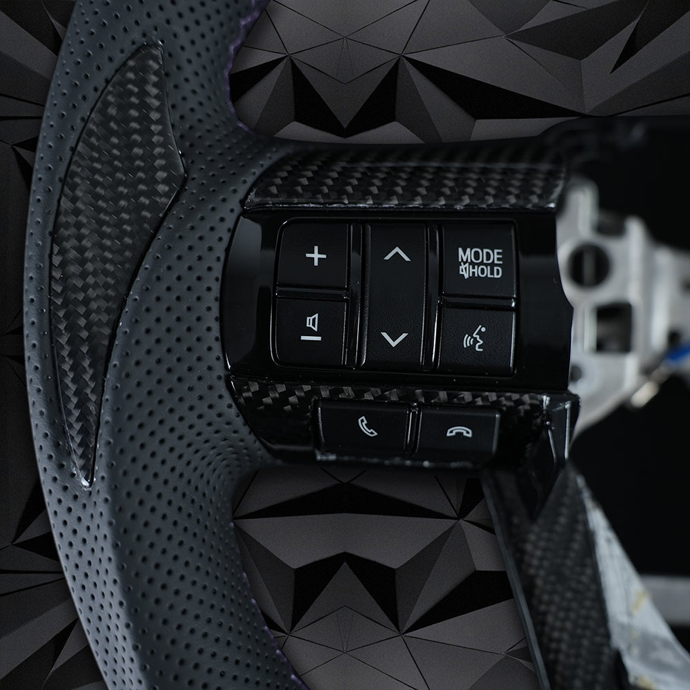 Customized for Toyota Fortuner Hilux Vigo Revo Land Cruiser LC300 LC200 Series Carbon Fiber GR logo Steering Wheel Assembly