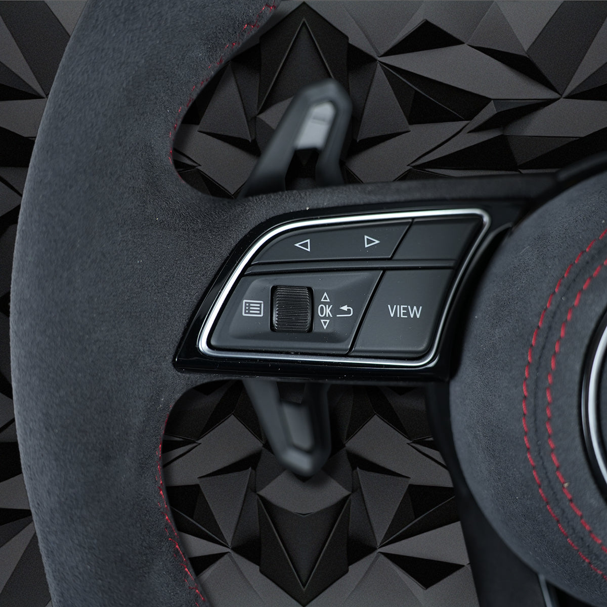 Suede multifunctional sports steering wheel assembly with red return mark,for Audi A3 A4 B9 A5