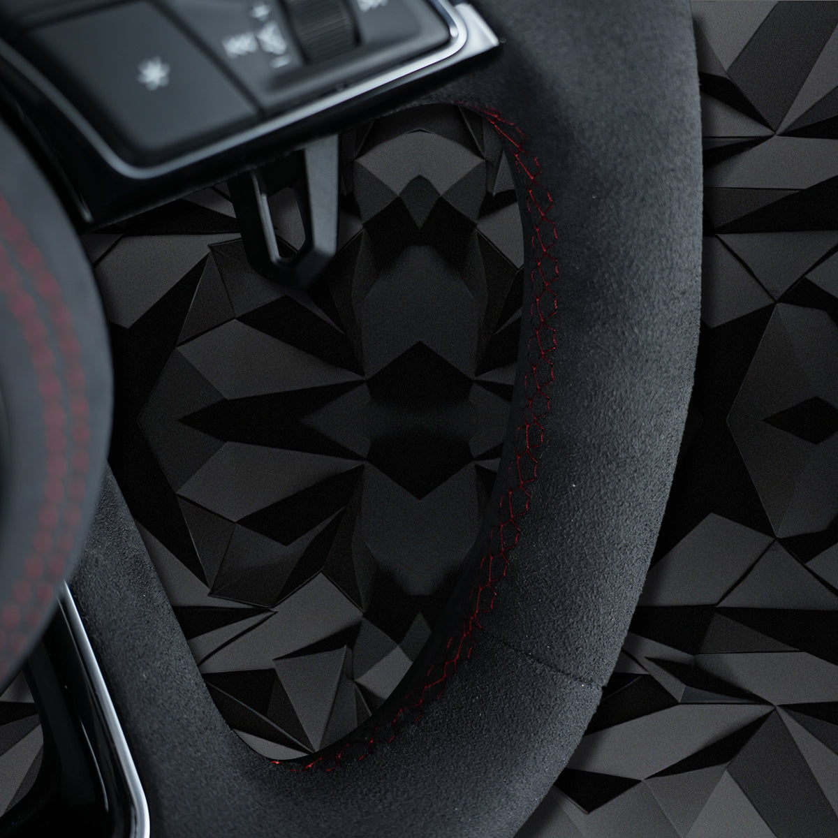 Suede multifunctional sports steering wheel assembly with red return mark,for Audi A3 A4 B9 A5