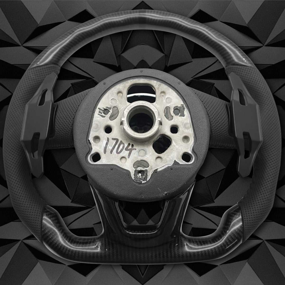 Carbon fiber semi perforated leather multifunctional sports steering wheel assembly with black return mark, suitable for Audi A3 A4 B9 A5