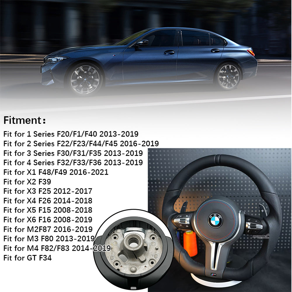 Half perforated leather steering wheel assembly, for BMW F30 F32 F10 F20 F82 E46 E60 E90 M2 M4 M5 M6 X3 X4