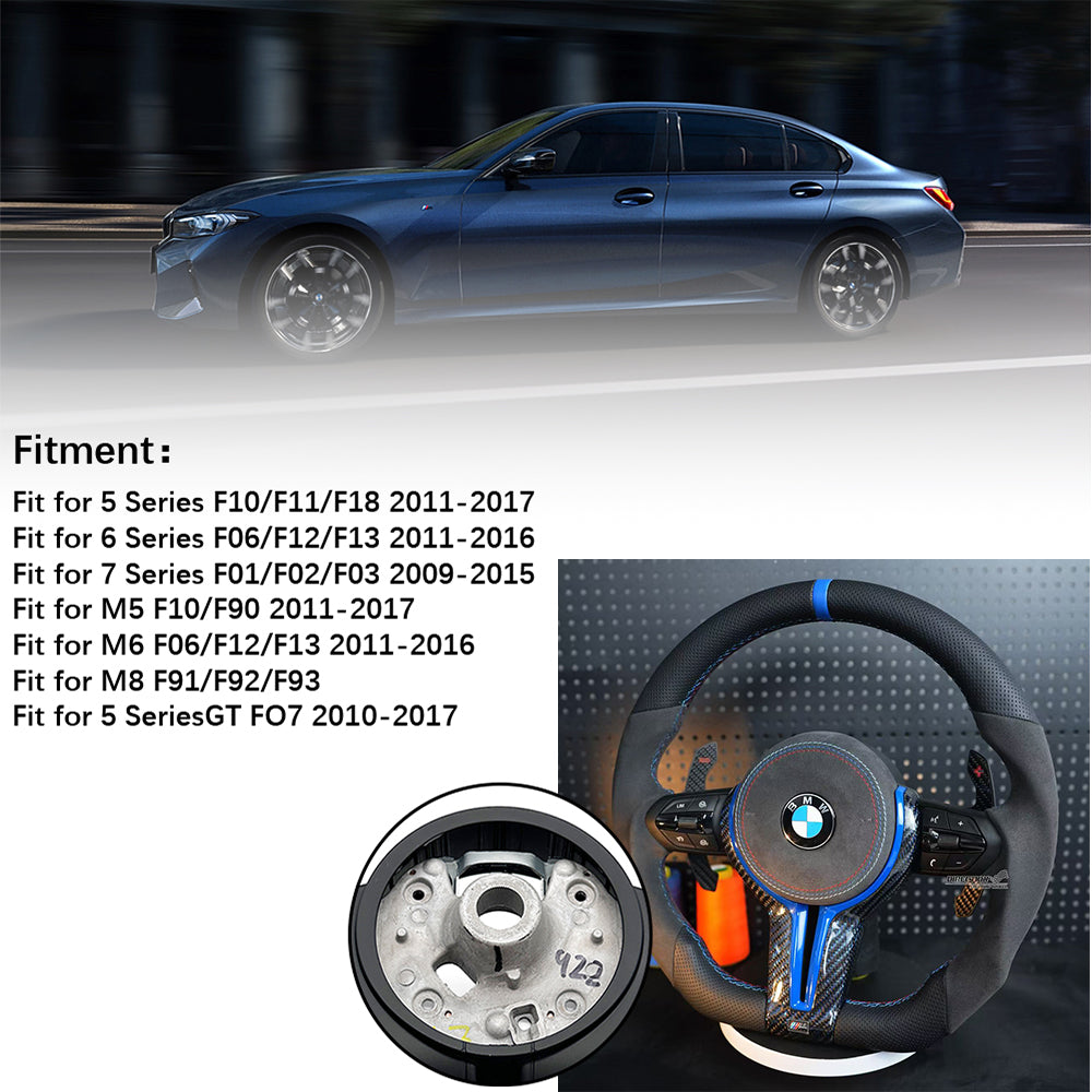 Half suede leather carbon fiber steering wheel assembly, for BMW F30 F32 F10 F20 F82 E46 E60 E90 M2 M4 M5 M6 X3 X4