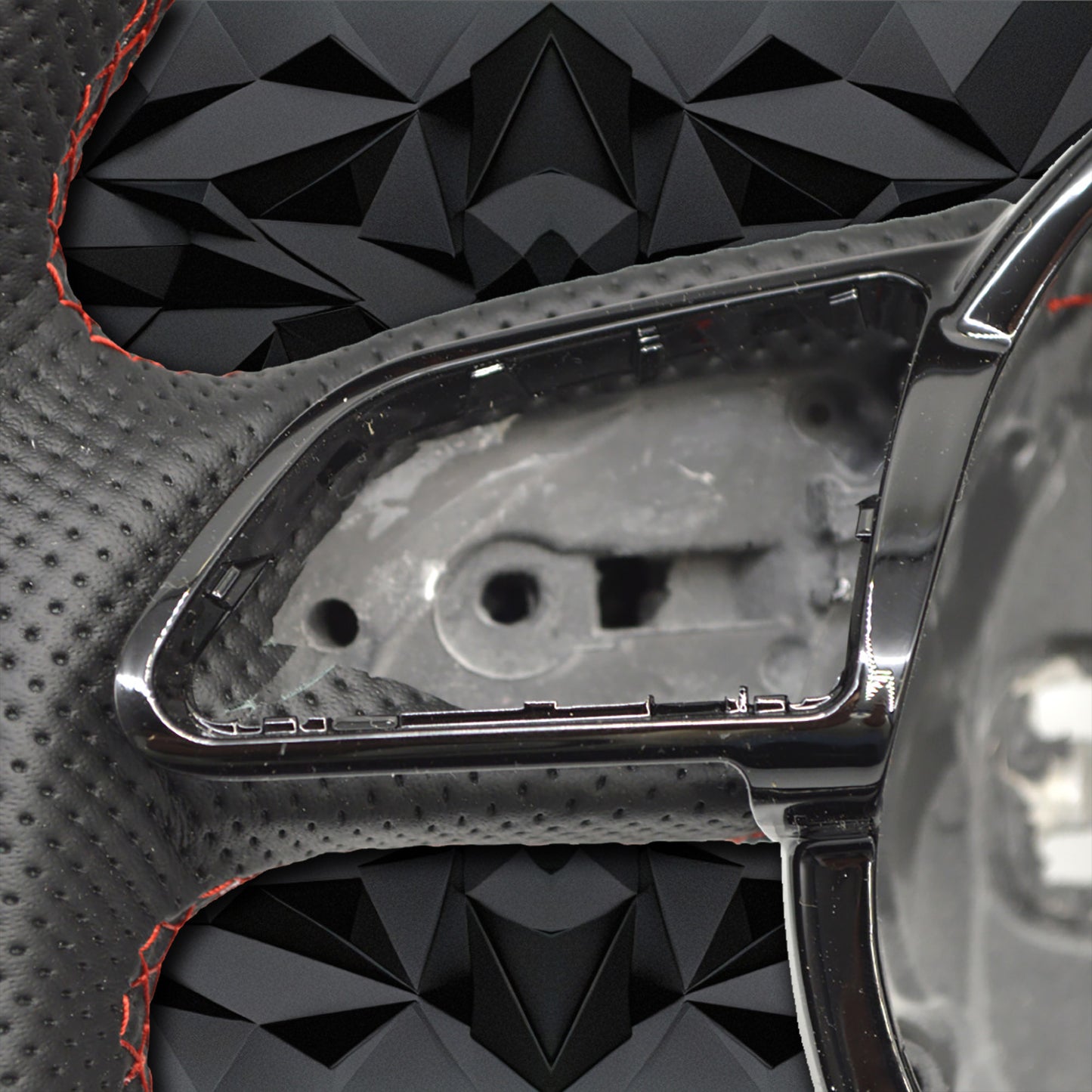 Carbon fiber semi perforated leather red line steering wheel,for Audi A4 B8 A3 8V