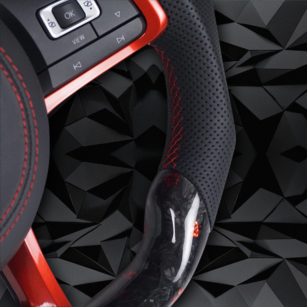 Forged Carbon Fiber Steering Wheel leather Alcantara For VW Golf 7 7.5 GTI GTD GTE R 2013-2020 Polo GTI Tiguan Passat DSG