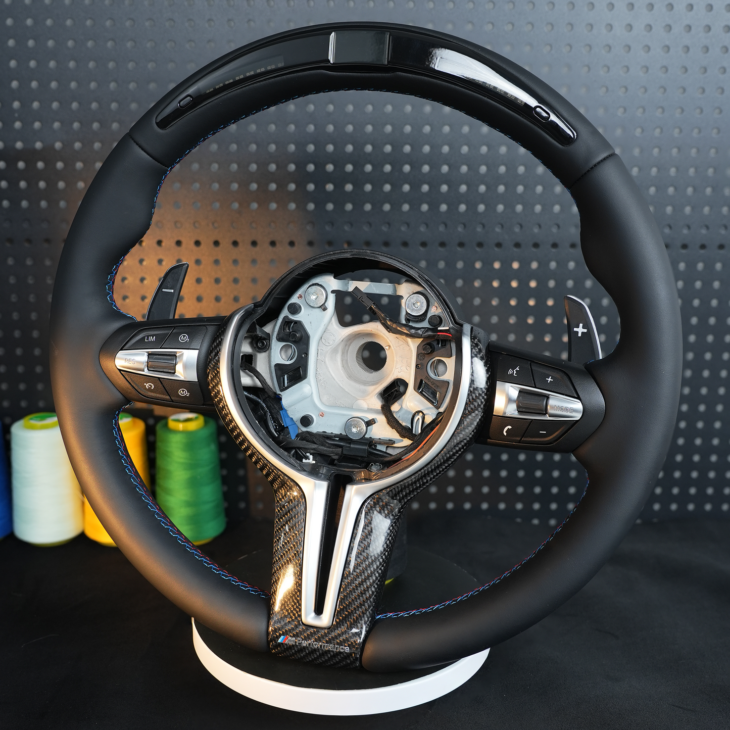 LED Carbon fiber genuine leather steering wheel assembly,For BMW F30 F32 F10 F20 F82 E46 E60 E90 M2 M4 M5 M6 X3 X4