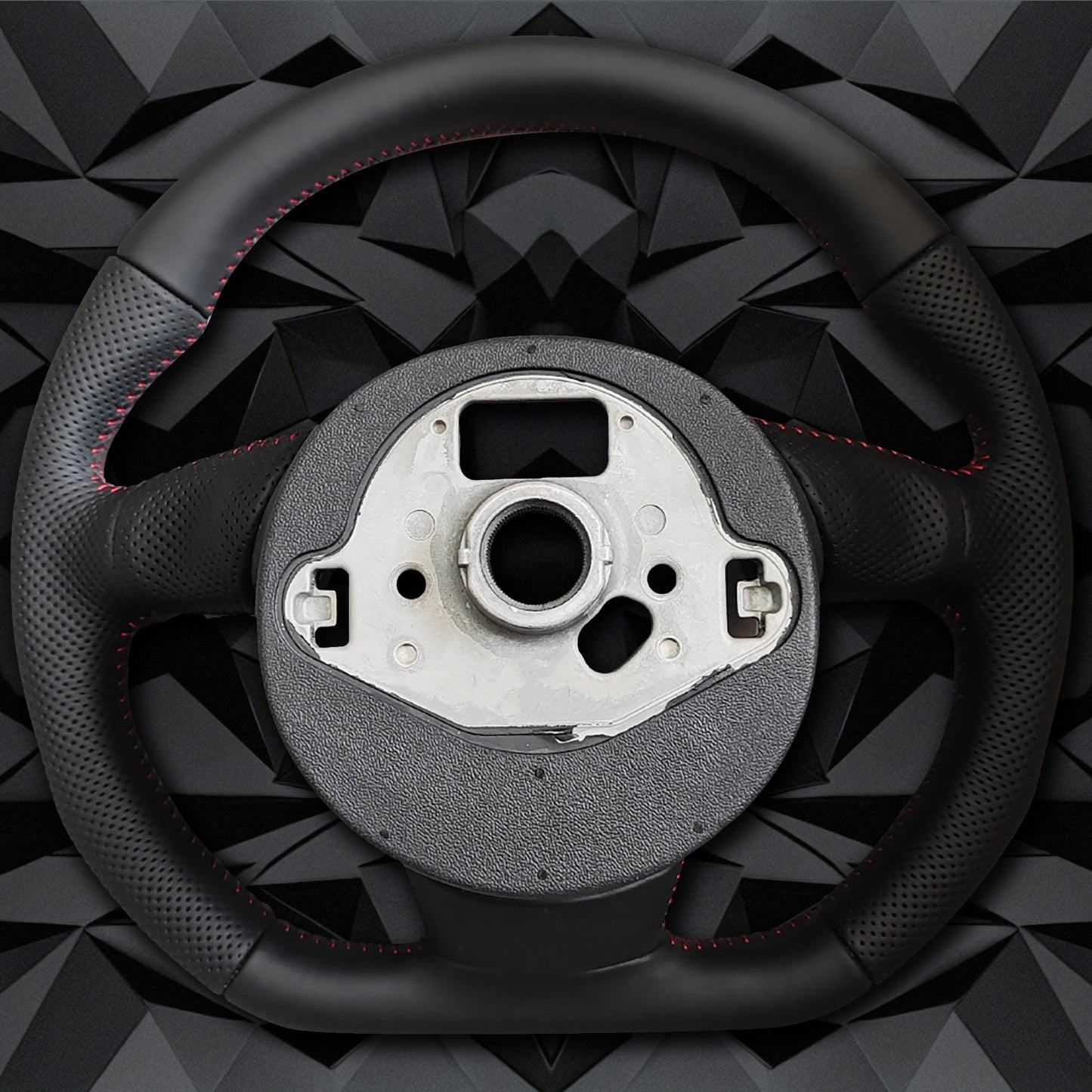 Half perforated leather red line steering wheel, for Audi A4 B8 A3 8V