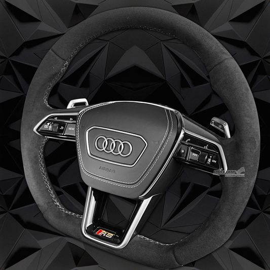 Fully furry multifunctional flat bottomed sports steering wheel, suitable for Audi A6 C8
