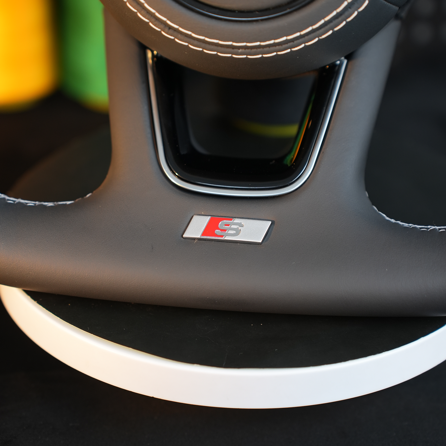 Half perforated genuine belt heated steering wheel,For Audi A3 A4 B9 A5