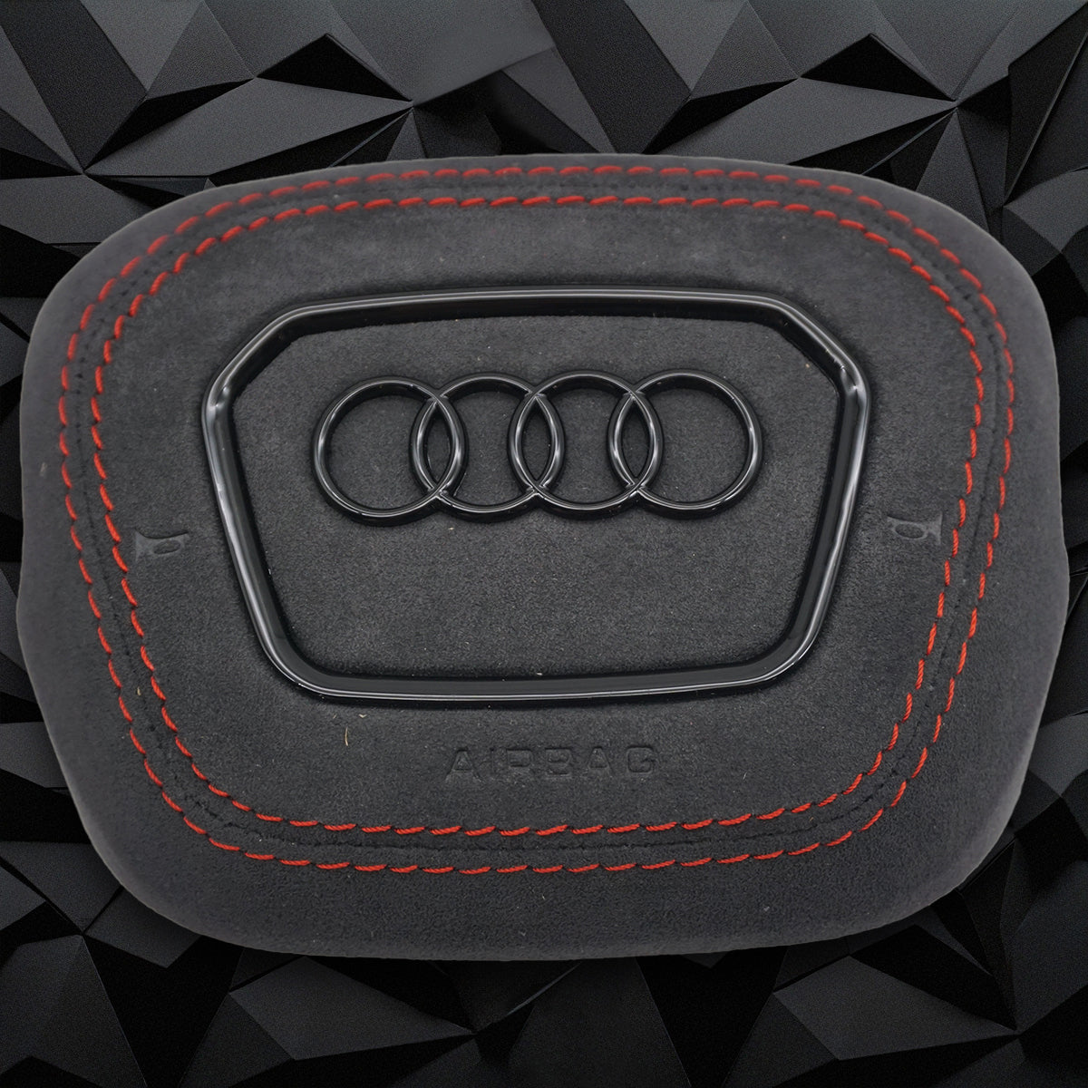 Half perforated leather red line multifunctional flat bottomed sports steering wheel assembly, suitable for Audi Q5 FY Q7