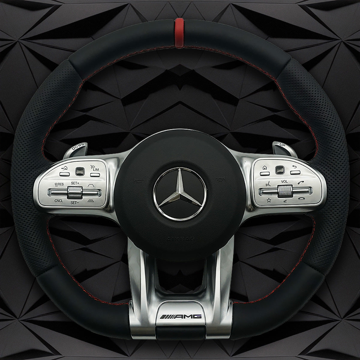 Leather perforated AMG sport steering wheel, suitable for Mercedes Benz A200 C260 C200