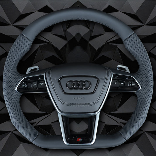 Half perforated leather multifunction steering wheel,For Audi A6 C8