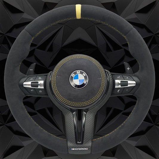 Fully suede carbon fiber steering wheel assembly, suitable for BMW F30 F32 F10 F20 F82 E46 E60 E90 M2 M3 M4 M5 M6 X3 X4