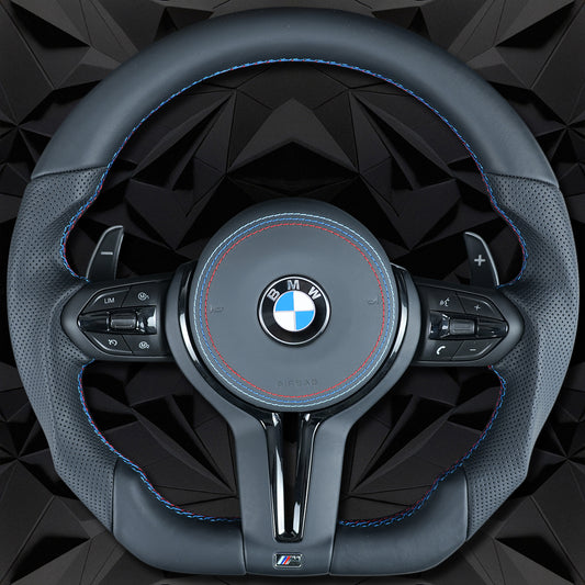 Half perforated leather steering wheel assembly,For BMW F30 F32 F10 F20 F82 E46 E60 E90 M2 M4 M5 M6 X3 X4