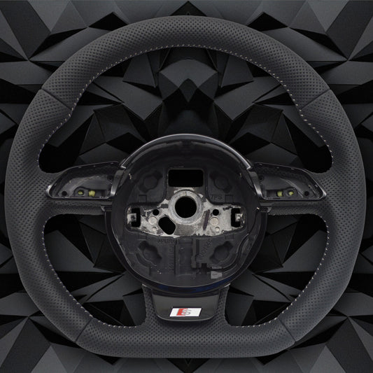 Fully perforated leather steering wheel，for Audi A4 B8 A3 8V
