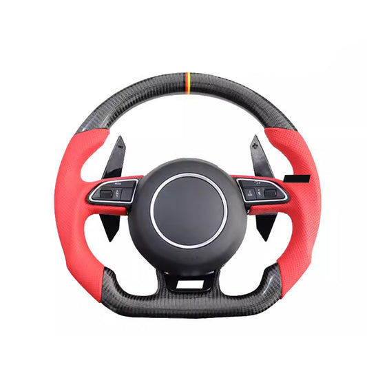 Leather multifunctional flat bottomed sports steering wheel, suitable for Audi A3 A4 A5 A6 Q3 Q5