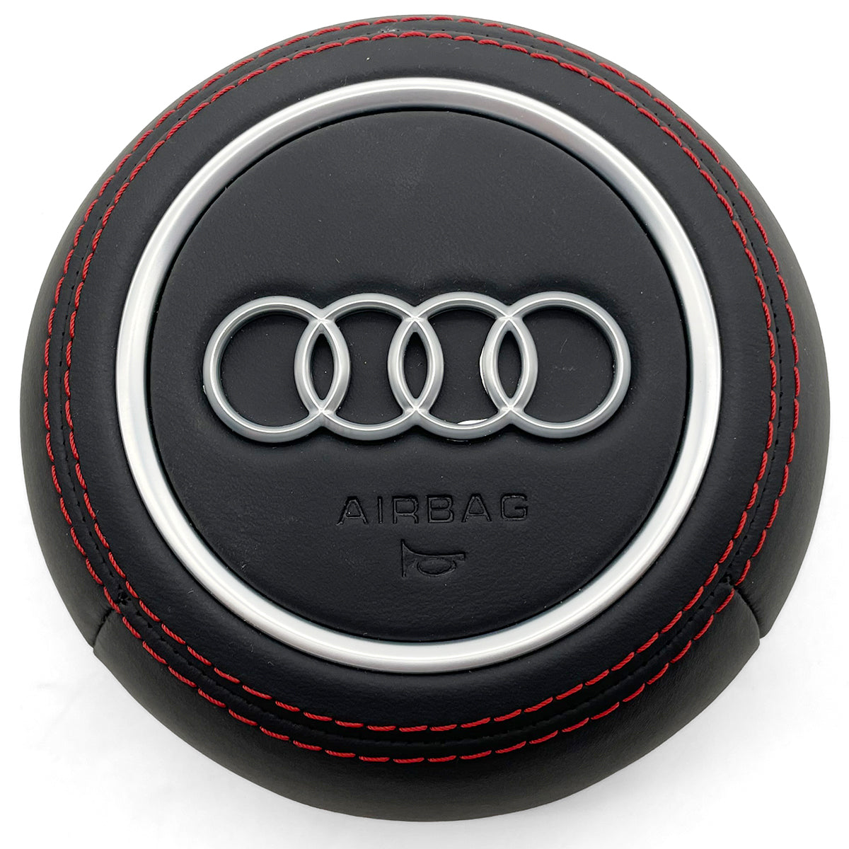 Fully perforated leather multifunctional flat bottomed steering wheel, for Audi A3 A4 A5 B9