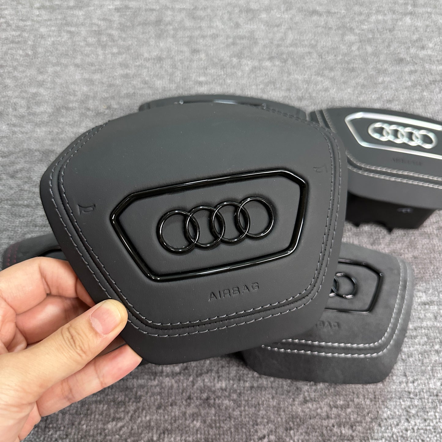 Audi A6C8 custom glossy black logo Airbag cover