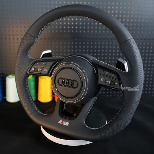 For Audi A4 B9 A5 S4 S5 multifunctional semi perforated real belt heated steering wheel assembly